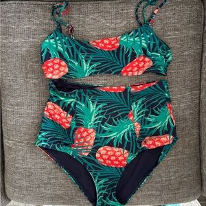 Aerie Tropical High Waisted Bikini Medium